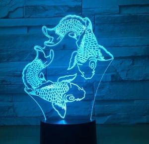 Weastlinks 3D LED Night Light Go Fishing 7 Color Change LED Lights USB Novelty Lamp Children's Night Light Atmosphere LED Desk Lamp