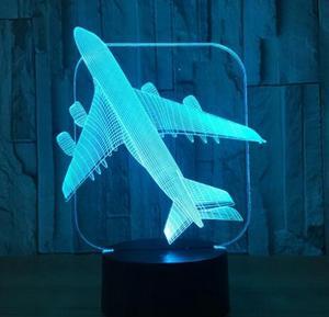 Weastlinks Fly the World Earth Globe Airplane 3D LED Lamp Art Sculpture Lights in Colors 3D Optical Illusion Lamp with Touch Button GX131