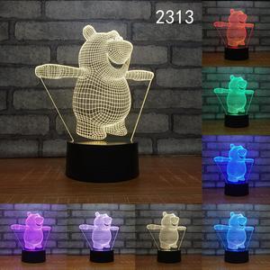 Weastlinks Cartoon Zebra Bear Monkey Cute Animal Shape Acrylic LED Lamp 3D Night Light For baby children Sleeping Lighting