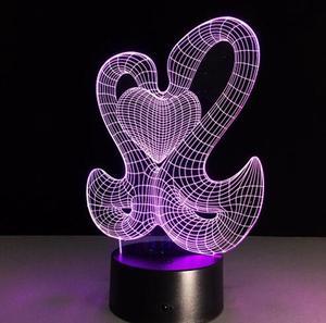 Weastlinks Colorful Two Love Swan 3D Night light Table Lamp Acrylic Stereo Lights Children's Room Decorative For Birthday Christmas Toys Lovers Gifts