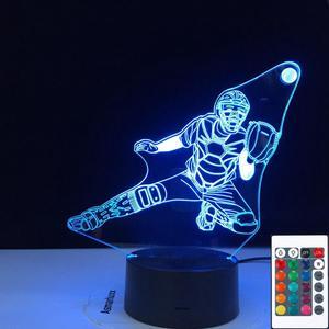 Weastlinks Twin Tower Building Tennis Racket 3D LED Lamp Touch Sensor Night Light 7 Color Changing Lamp Luminaria for Kids Bed Room Mood Lighting