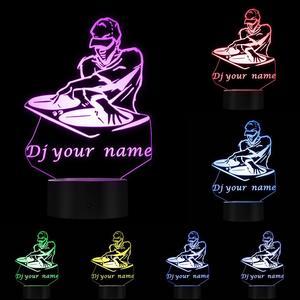 Weastlinks Disco DJ LED Night Light Creative Table Lamp DJ Turntable Personalised Custom Your Name Music Club Party Decorative Lighting