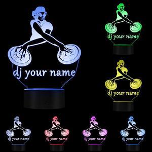 Weastlinks Disco DJ LED Night Light Creative Table Lamp DJ Turntable Personalised Custom Your Name Music Club Party Decorative Lighting