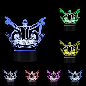 Weastlinks Disco DJ LED Night Light Creative Table Lamp DJ Turntable Personalised Custom Your Name Music Club Party Decorative Lighting