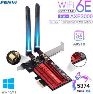 Weastlinks AXE3000 Wi-Fi 6E AX210 Bluetooth 5.3 Wireless 5374Mbps 2.4G/5GHz/6G WiFi 802.11AX/AC PCIExpress Network Card Adapter PC