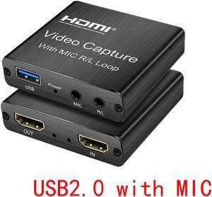 Weastlinks 4K HDMI Video Capture Card 1080p Board Game Capture Card USB 2.0 Recorder Box Device for Live Streaming Video Recording Loop Out