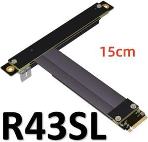 Weastlinks 32G/bps PCI-e 16x To M2 M.2 NGFF NVMe Key-M 2230 2242 2260 2280 Riser Card Gen3.0 Cable PCIe x16 Extender with Sata Power Cable