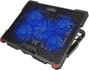 AICHESON Laptop Cooling Pad 5 Fans Up to 173 Inch Heavy Notebook Cooler LED Lights 2 USB Ports S035