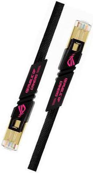 ASUS ROG ZOOM CAT7 Gaming Network Cable-1.5M (4.92ft) , 600MHz 10G Channels/Gold-Plated Double Shielding Head/Fast Speed/THG Network Cable,ASUS Router Network Cable