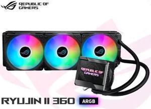 ASUS ROG RYUJIN II 360 ARGB All-in-one Liquid CPU Cooler, 360mm Radiator 3.5" color LCD (Three ASUS ROG 120mm 4-pin PWM Fans ARGB) with Armoury Creat Controls