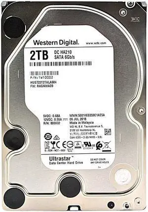 Western Digital (WD) Ultrastar HA210 HUS722T2TALA604 2TB 3.5" SATA 6Gb/s 7200rpm 128M Internal Hard Drive - OEM