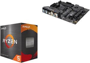 ASUS AM4 TUF Gaming X570-Plus (Wi-Fi) ATX Motherboard with PCIe 4.0, Dual M.2, 12+2 with Dr. MOS Power Stage and AMD Ryzen 5 5500 - Ryzen 5 5000 Series 6-Core Socket AM4 65W,AMD Motherboard CPU Combo