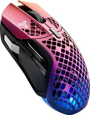 STEELSERIES  AEROX 5 WIRELESS DESTINY 2 LIGHTFALL EDITION ULTRA LIGHTWEIGHT HONEYCOMB WATER RESISTANT PROGRAMMABLE RGB GAMING MOUSE  COSMIC PURPLE 62402