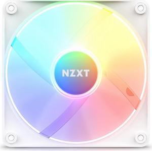 NZXT F120 RGB Core Fan - RF-C12SF-W1 - 120mm Hub-Mounted RGB Fan - Sublime RGB Lighting - PWM Control - Single Pack, 120mm Case Fan - White