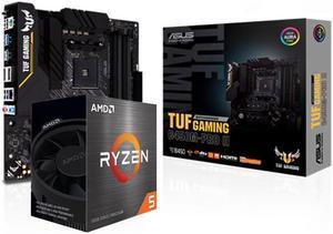 ASUS TUF GAMING B450M-PRO II AMD Ryzen 3 AM4 DDR4, HDMI,  USB 3.1 Gen 2 Motherboard and AMD Ryzen 5 5600 - Ryzen 5 5000 Series Vermeer (Zen 3) 6-Core 3.5 GHz Socket AM4 65W,AMD Motherboard CPU Combo