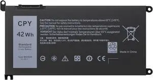 WDXOR 3CRH3 Battery for Dell Latitude 3480 3580 3189 3379 Inspiron 15 7579 7560 7569 7570 5565 5567 5568 5570 5578 5579 7586 13 7368 7378 5368 5378 17 5765 5767 5775 P58F P75F P66F P69G WDX0R 42Wh