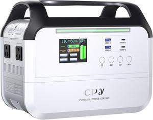 CPY Portable Power Station - Super Fast Charge - Fully charged in 50 minutes, 288Wh 800W Pure Sine Wave AC Outlet for Outdoors Camping Travel Hunting Emergency - Detachable & Expandable