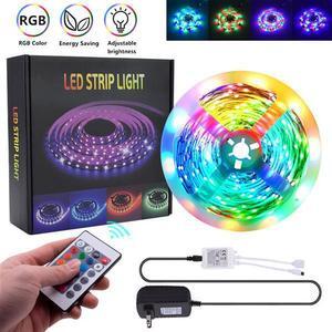 Plastic 150-LED SMD3528 24W RGB IR44 Light Strip Set with IR Remote Controller (White Lamp Plate)