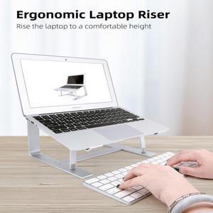 Laptop Stand, Computer Stand for Laptop, Aluminium Laptop Riser, Ergonomic Laptop Holder Compatible with MacBook Air Pro, Dell XPS, More 10-17 Inch Laptops Work from Home-Sliver