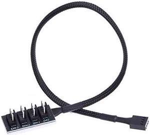 Aimeixin PWM Fan Hub, PC CPU Motherboard Cooling 4 PIN/3PIN Fan Power Cable Hub Splitter Adapter 1 to 4 Fan PWM Case Fan Connector for Desktop Computer Cooler Case Fans