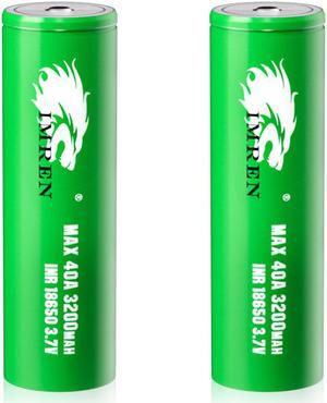 IMREN 2Pcs 3.7V 3200mAh 40A Batteries, Triple A Long-Lasting Lithium Lion Recargables Batteries Power Batteries
