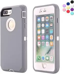 iPhone 7 Plus and iPhone 8 Plus Heavy Duty Defender Case - Gray