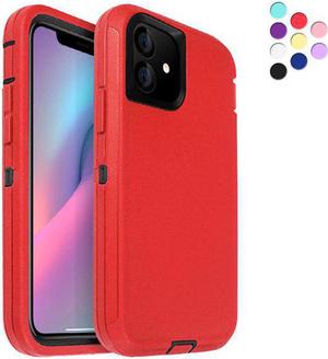 iPhone 11 Heavy Duty Case {Shock Proof-Shatter Resistant - Defender Rubber- Compatible for iPhone 11} Color Red
