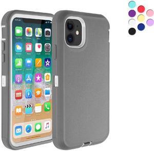 iPhone 11 Heavy Duty Case {Shock Proof-Shatter Resistant - Defender Rubber- Compatible for iPhone 11} Color Grey