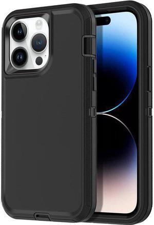 iPhone 14 Pro Heavy Duty Case {Shock Proof,Shatter Resistant, Protective Rubber with 3 Layer Shell Case Compatible for Apple iPhone 14 Pro 6.1 in, 2022 Release} Color Black