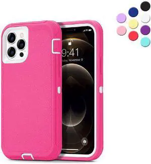 iPhone 14 Pro Max Heavy Duty Case {Shock Proof,Shatter Resistant, Protective Rubber with 3 Layer Shell Case Compatible for Apple iPhone 14 Pro Max 6.7 in, 2022 Release} Color Pink