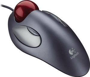 Logitech Trackman Marble Trackball Wired USB Ergonomic Mouse for Computers, 910-000806, with 4 Programmable Buttons - OEM