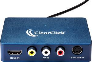 ClearClick Video to USB 1080P Audio Video Capture & Live Streaming Device - Input HDMI, AV, RCA, S-Video, VCR, VHS, Camcorder, Video8, Hi8, DVD, Gaming Systems - USB-C Plug & Play