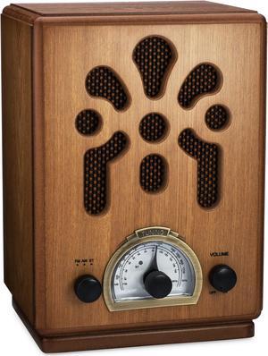 ClearClick Classic Vintage Retro Style AM/FM Radio with Bluetooth - Handmade Wooden Exterior
