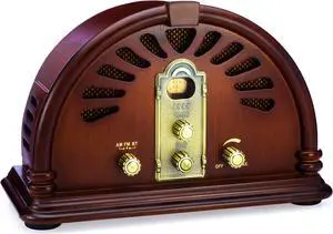 ClearClick Classic Vintage Retro Style AM/FM Radio with Bluetooth - Handmade Wooden Exterior