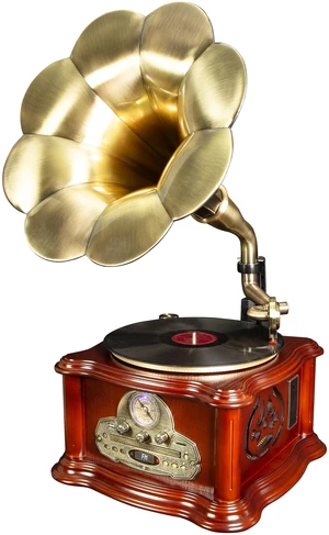 ClearClick All-in-One Record Player | Authentic Vintage Style | Bluetooth Input | CD Player | Cassette Tape Player | AM/FM Radio | USB/SD Playback | Speakers & Horn | Handmade Real Wood Exterior ClearClick All-in-One Record Player | Authentic Vintage Style | Bluetooth Input | CD Player | Cassette Tape Player | AM/FM Radio | USB/SD Playback | Speakers & Horn | Handmade Real Wood Exterior