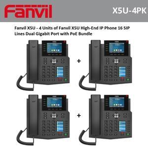 Fanvil X5U 4 Units of Fanvil X5U High-End IP Phone 16 SIP lines Dual Gigabit Port with PoE