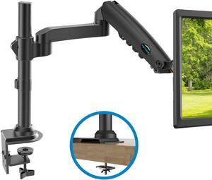 ERGEAR Single Monitor Stand - Gas Spring Single Arm Monitor Desk Mount Fit 17 to 32 inch Screens, Height Adjustable Bracket with Clamp, Grommet Mounting Base, Hold up to 19.8lbs