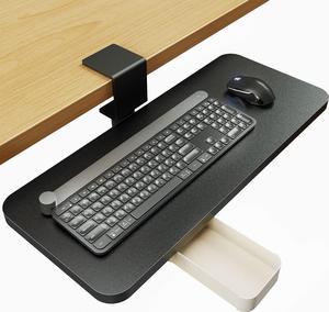 Under desk computer keyboard tray, shelf, sliding drawer complete kit
