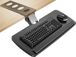 ERGEAR Keyboard Tray Under Desk,360 Adjustable Ergonomic Sliding Keyboard & Mouse Tray, 25" W x 9.8" D, Black
