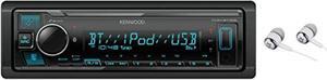 Kenwood Bluetooth USB MP3 WMA AM/FM Digital Media Player Dual Phone Connection Pandora Car Stereo Receiver/Free Alphasonik Earbuds