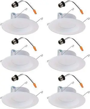 Halo LT560WH6930-6PK-CA LT 5 in. and 6 in. White Light Retrofit Trim at 3000K Soft (6 Pack)