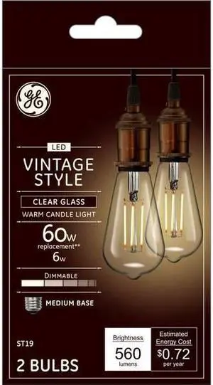 BULB LED ST19 WRM 6W 2PK