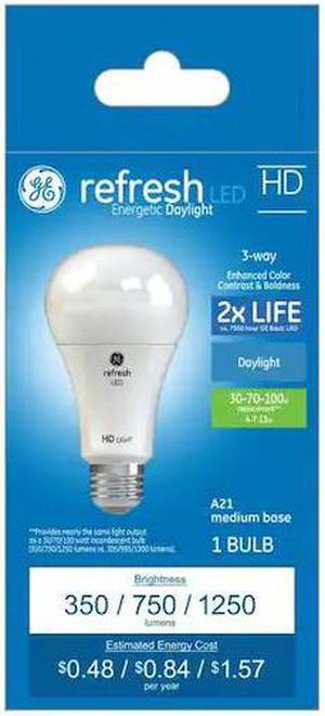GE refresh LED 100 Watt equivalent A19 Daylight 3-Way Bulb LED Light Bulb 30/70/100 watt