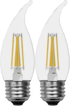 GE Lighting 36903 Clear Finish Light Bulb Relax HD Dimmable LED Decorative 4 (40-Watt Replacement), 300-Lumen Medium Base Bent Tip, 2-Pack Standard, Soft White, 2 GE Lighting 36903 Clear Finish Light Bulb Relax HD Dimmable LED Decorative 4 (40-Watt Replacement), 300-Lumen Medium Base Bent Tip, 2-Pack Standard, Soft White, 2