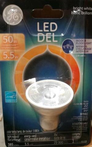 GE LED 50 watt equivalent Indoor Floodlight GU10 Dimmable bright white