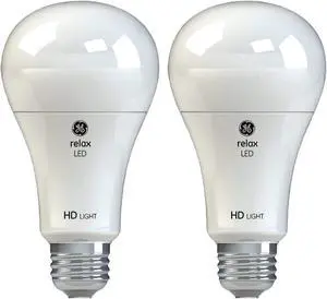 GE Lighting Relax HD LED Light Bulbs, 100W Replacement, A21, 2-Pack, Soft White, Dimmable Light Bulbs, Medium Base GE Lighting Relax HD LED Light Bulbs, 100W Replacement, A21, 2-Pack, Soft White, Dimmable Light Bulbs, Medium Base