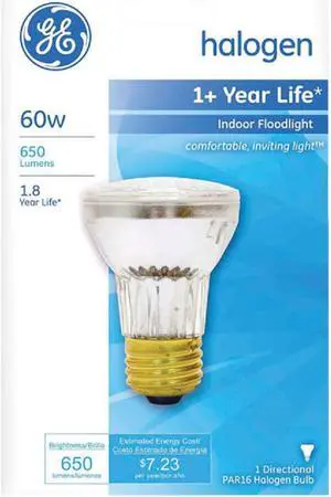 GE 50254 Halogen Indoor Floodlight 60w PAR16 650 lumens