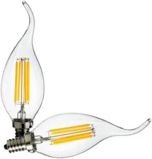 Sylvania 70945-1.6 watt 120 volt B10 Candelabra Screw Base 2700K Daylight LED Filament (2 pack) (LED1.6B10CBENT827FILRP2), Inviting, Comfortable and Friendly light