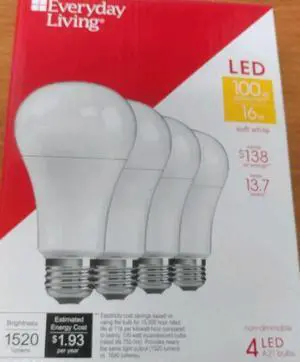 Everyday Living LED A21 100 watt equivalent soft white LED light bulbs (case of 16) Everyday Living LED A21 100 watt equivalent soft white LED light bulbs (case of 16)