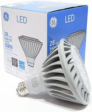 GE 25953 LED PAR38 Flood Light, 28 watt, 2400 lumens, 3000K, LED Light Bulb, LED28P38S830/40